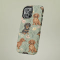 Dachshund Samsung Galaxy Case | Watercolor Floral Wiener Dog Pattern | Dual-Layer Tough Protection | Gift for Dog Mom
