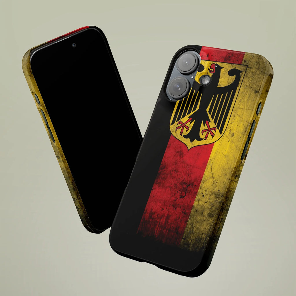German Flag iPhone Case | Vintage Distressed German Eagle | Premium Dual Layer Protective Cover | Patriotic German Gift