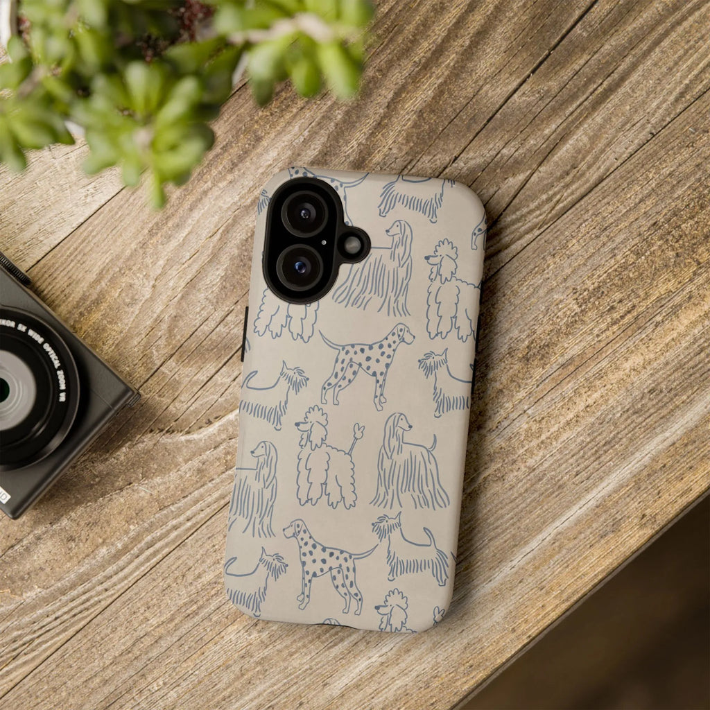 Dog Breed Pattern Samsung Case | Minimalist Sketch Art Dogs | Dual-Layer Protective Cover | Premium Gift for Dog Lover