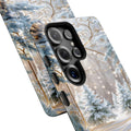Winter Wonderland iPhone Case | Magical Snowy Forest with Gold Swirl | Dual-Layer Tough Cover | Premium Christmas & Holiday G