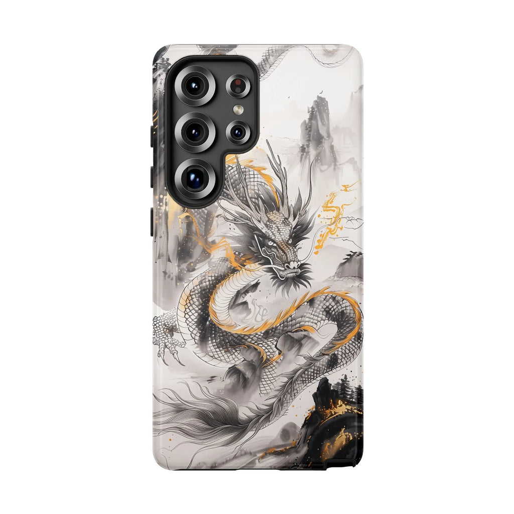 Dragon Phone Case for Samsung Galaxy | Japanese Ink Wash Art Design | Dual-Layer Tough Cover | Premium Gift for Mythology Fan